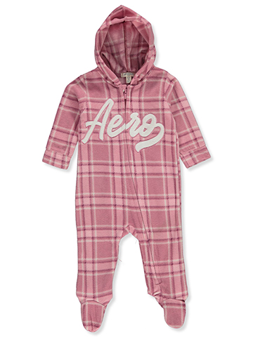 Aeropostale Baby Girls' Hooded Footed Coveralls - CookiesKids.com
