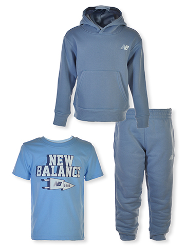 New Balance Boys' 3-Piece Fleece Joggers Set Outfit - CookiesKids.com
