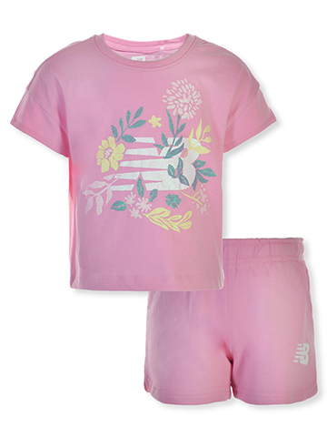 New Balance Girls' 2-Piece Shorts Set Outfit - CookiesKids.com