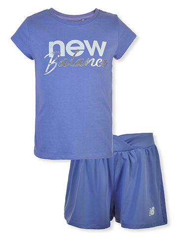 New Balance Girls' 2-Piece Shorts Set Outfit - CookiesKids.com