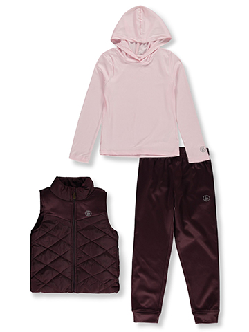 Aeropostale Girls' 3-Piece Puffer Vest Joggers Set Outfit - CookiesKids.com