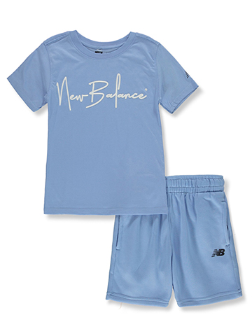 New Balance Boys' 2-Piece Script Shorts Set Outfit - CookiesKids.com