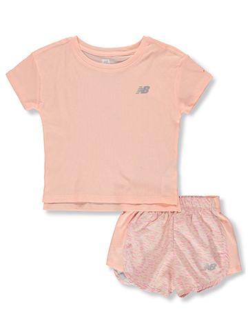 New Balance Girls' 2-Piece Shorts Set Outfit - CookiesKids.com