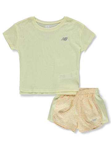 New Balance Girls' 2-Piece Shorts Set Outfit - CookiesKids.com