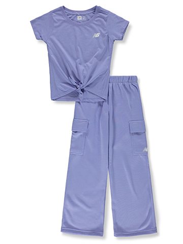 New Balance Girls' 2-Piece Fleece Pants Set Outfit - CookiesKids.com