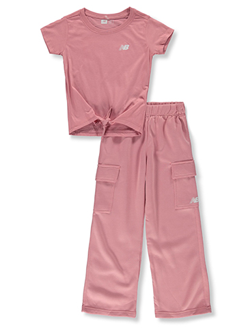 New Balance Girls' 2-Piece Fleece Pants Set Outfit - CookiesKids.com