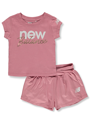New Balance Baby Girls' 2-Piece Shorts Set Outfit - CookiesKids.com