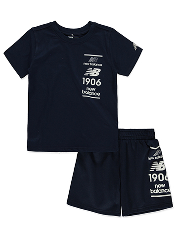 New Balance Boys' 2-Piece Classic Fleece Shorts Set Outfit - CookiesKids.com