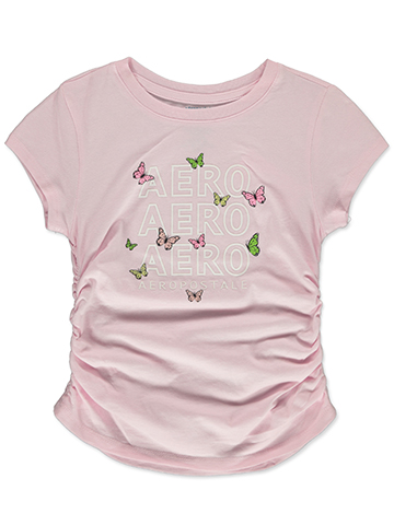 Aeropostale Girls' Bunched Butterfly T-Shirt - CookiesKids.com