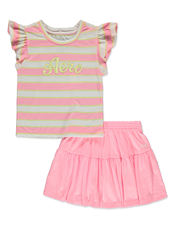 Aeropostale Girls' 2-Piece Scooter Skirt Set Outfit - CookiesKids.com