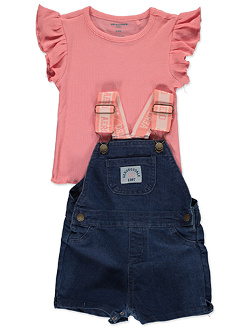 Aeropostale Baby Girls' 2-Piece Shortalls Set Outfit - CookiesKids.com