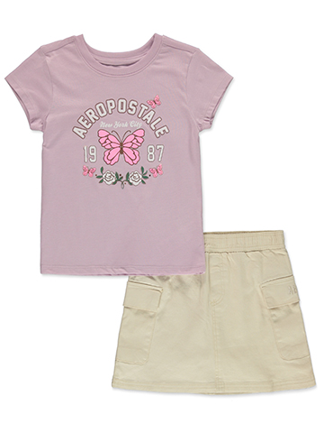 Aeropostale Girls' 2-Piece Scooter Skirt Set Outfit - CookiesKids.com