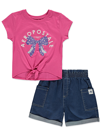 Aeropostale Girls' 2-Piece Shorts Set Outfit - CookiesKids.com