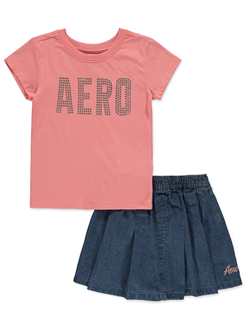 Aeropostale Girls' 2-Piece Scooter Skirt Set Outfit - CookiesKids.com