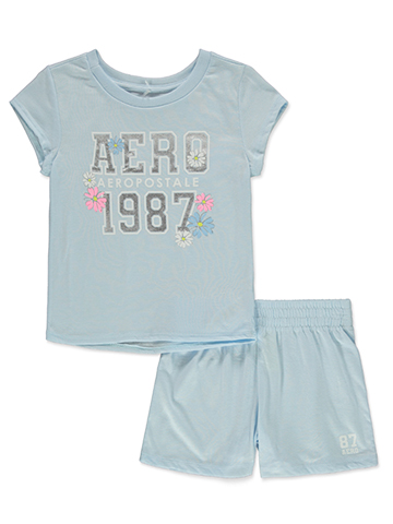 Aeropostale Girls' 2-Piece Shorts Set Outfit - CookiesKids.com