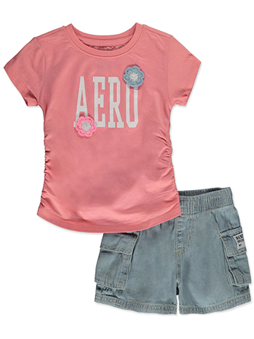 Aeropostale Girls' 2-Piece Shorts Set Outfit - CookiesKids.com