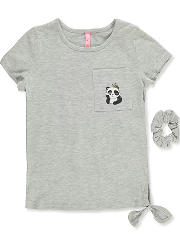 Dreamstar Girls' Panda 2-Piece T-Shirt With Scrunchie Set - CookiesKids.com