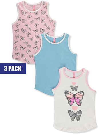 Dreamstar Girls' 3-Pack Waves Tank Tops - CookiesKids.com