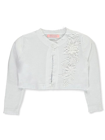 Pink Butterfly Girls' Floral Accent Knit Shrug - CookiesKids.com