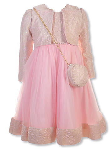 Sweet Butterfly Girls' 3-Piece Bag Shrug Dress Set Outfit - CookiesKids.com