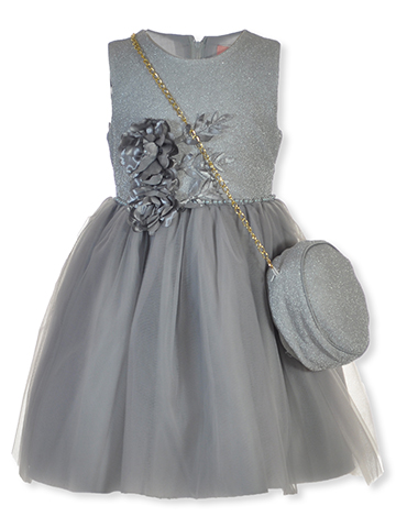 Pink Butterfly Girls' 2-Piece Pocketbook Dress Set Outfit - CookiesKids.com