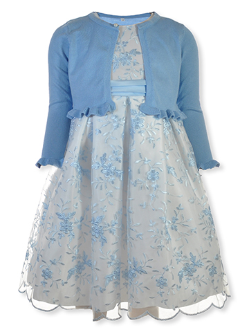Pink Butterfly Girls' 2-Piece Ivy Illusion Dress Set Outfit - CookiesKids.com