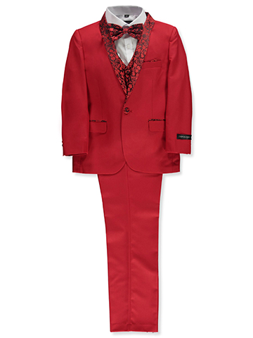 Kids World Boys’ 5-Piece Brocade Suit - CookiesKids.com