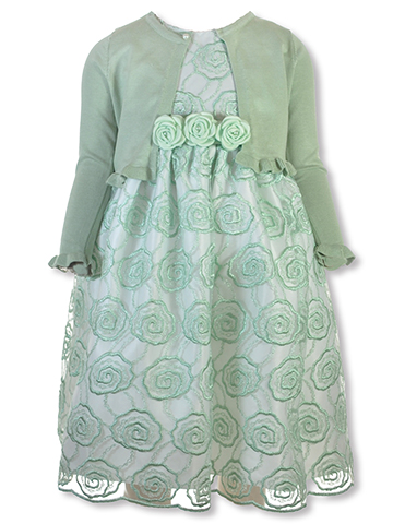 Pink Butterfly Girls' 2-Piece Rose Dress Set Outfit - CookiesKids.com