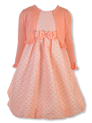 Pink Butterfly Girls' 2-Piece Shrug Dress Set Outfit - CookiesKids.com