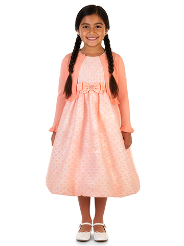 Pink Butterfly Girls' 2-Piece Shrug Dress Set Outfit - CookiesKids.com