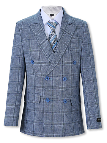 Kids World Boys' 5-Piece Double-Breasted Plaid Suit - CookiesKids.com