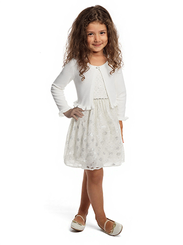 Pink Butterfly Girls' 2-Piece Sweater Cardigan Shrug Set Outfit - CookiesKids.com