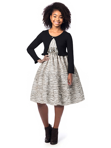 Pink Butterfly Girls' 2-Piece Waves Sweater Cardigan Shrug Set Outfit - CookiesKids.com