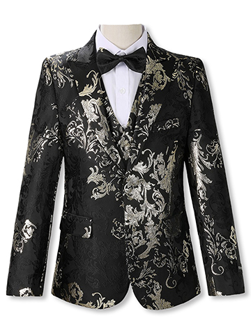 Kid's World Boy's 5-Piece Brocade Suit Set - CookiesKids.com