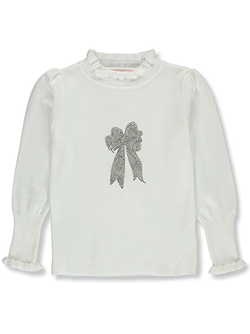 Pink Butterfly Girls' Bow Sweater - CookiesKids.com