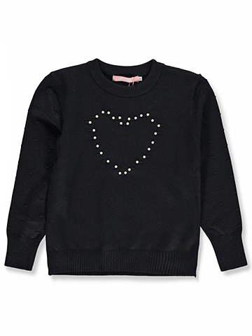 Pink Butterfly Girls' Cardigan Heart Pearl Sweater - CookiesKids.com
