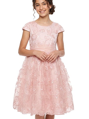 Pink Butterfly Girls' Sparkle Rose Dress - CookiesKids.com