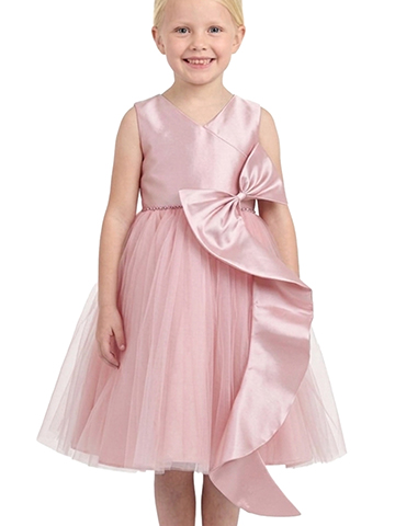 Pink Butterfly Girls' Spiral Bow Dress - CookiesKids.com