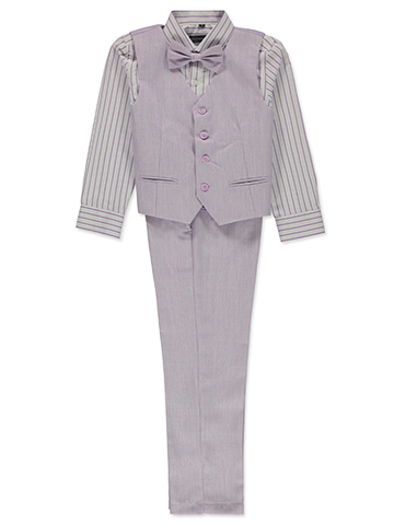 Kids World Boys' 4-Piece Linen Vest Suit - CookiesKids.com