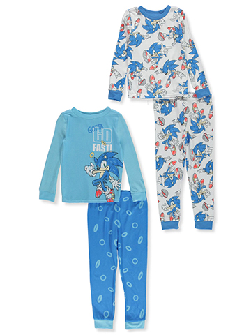 Sonic The Hedgehog Boys' 4-Piece Mix-and-Match Pajamas Set - CookiesKids.com