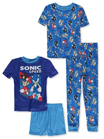 Sonic The Hedgehog Boys' 4-Piece Mix Match Pajamas Set - CookiesKids.com