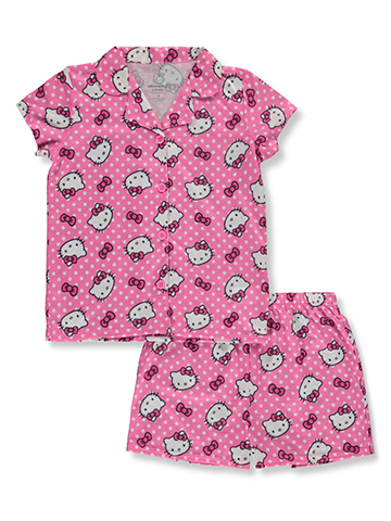 Hello Kitty Girls' 2-Piece Coat Style Pajamas Set - CookiesKids.com
