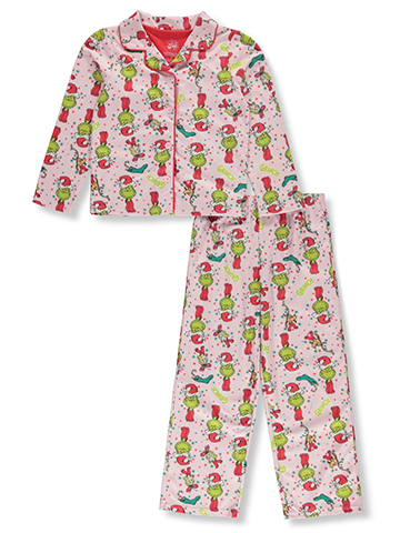 The Grinch Girls' 2-Piece Coat-Style Christmas Pajamas - CookiesKids.com