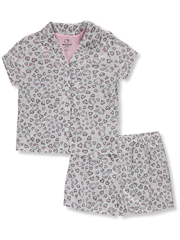 Hello Kitty Girls' 2-Piece Coat Style Pajamas - CookiesKids.com