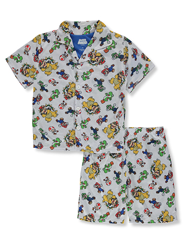 Super Mario Bros. Boys' 2-Piece Coat Style Pajamas Set Outfit - CookiesKids.com
