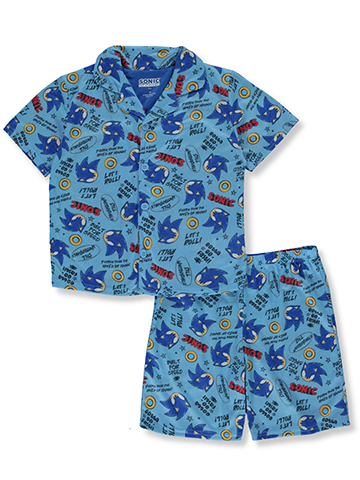 Sonic The Hedgehog Boys' 2-Piece Coat Style Pajamas Set Outfit - CookiesKids.com