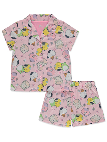 Squishmallows Girls' 2-Piece Coat Style Pajamas Set - CookiesKids.com