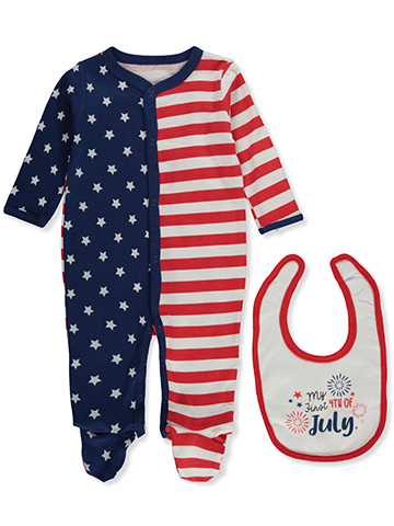 Koala Baby Baby Boys' 2-Piece Americana July 4th Footed Coveralls Bib Set - CookiesKids.com