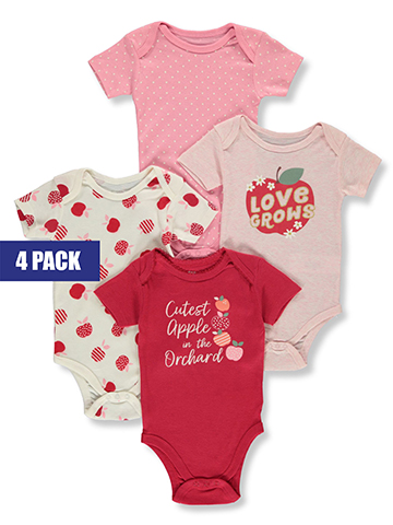 Koala Baby Baby Girls' 4-Pack Berry Bodysuits - CookiesKids.com