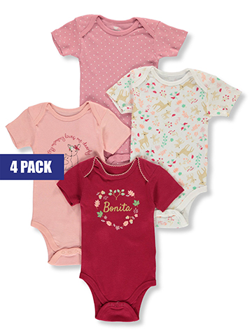 Koala Baby Baby Girls' 4-Pack Bonita Bodysuits - CookiesKids.com